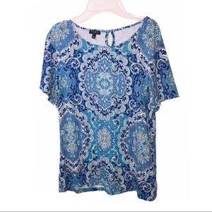 TALBOTS PRINTED BLUE SHIRT/ Size: LP